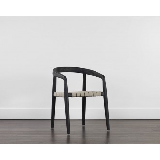 Sunpan Cayman Dining Armchair In Charcoal - Angled