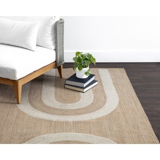 Sunpan Derby Hand-woven Rug In Sand / Cream - Lifestyle