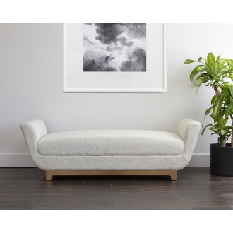 Sunpan Benicio Bench in Rhea Light Barleybellevue Bench And Abbington Black / Bravo Black - Lifestyle