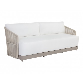 Sunpan Allariz Sofa in Greige and Stinson White - Front Side Angle