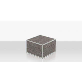 Source Furniture Mod Ottoman - Slatted Gray Hight Angle