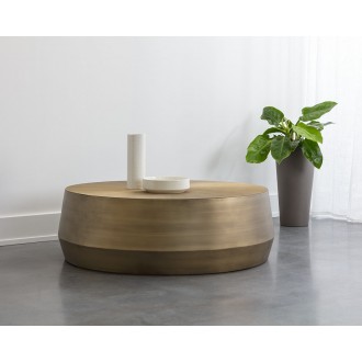 Sunpan Creed Coffee Table In Antique Gold - Lifestyle