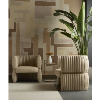Sunpan Tryor Lounge Chair Sahara Sand Leather Set