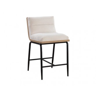 Sunpan Abilene Counter Stool - Polo Club Muslin Back - Front Side Angle