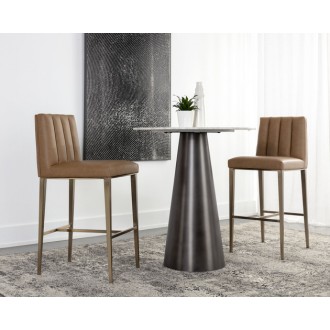 Sunpan Wilbur Barstool - Milliken Cognac Set