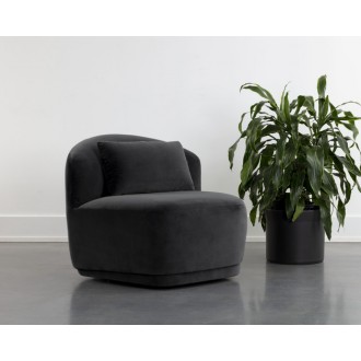 Sunpan Soraya Swivel Armless Chair - Shadow Grey