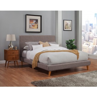 Alpine Furniture Britney California King Upholstered Platform Bed in Dark Grey - Lifestyle