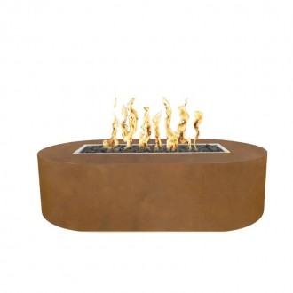 The Outdoor Plus Bispo 72" x 24" Fire Pit - Corten Steel