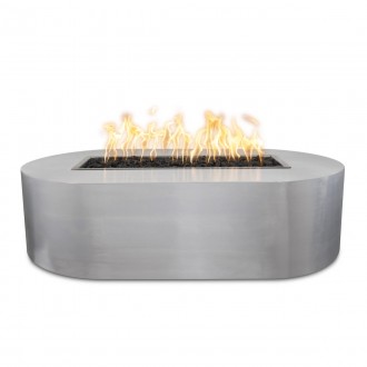 The Outdoor Plus Bispo 84" x 24" Fire Pit - Stainless Steel