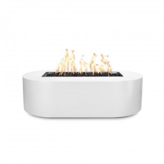 The Outdoor Plus Bispo 84" x 24" Fire Pit - Powder Coated White