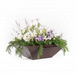 The Outdoor Plus Maya Hammered Copper Planter with Water Bowl