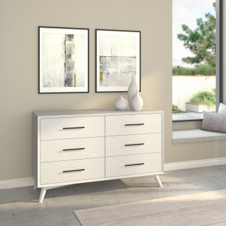 Alpine Furniture Tranquility Dresser in White - Lifestyle