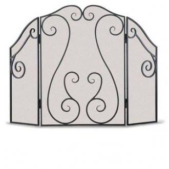 Fireside America Napa Forge Antique Scroll 3 Panel Screen in Bronze