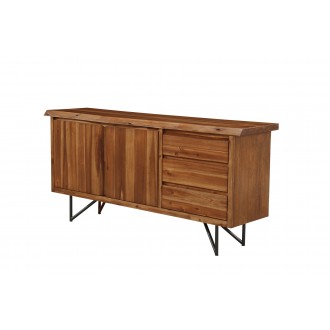 Alpine Furniture Live Edge Server in Light Walnut - Angled