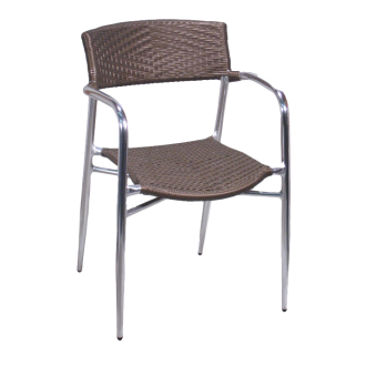 H&D Seating Brown Rattan Dining Armchair