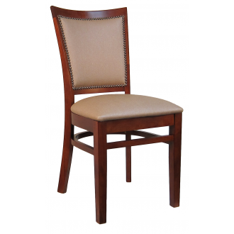 H&D Seating Fully Upholstered Window Back Wood Chair- Set of 2