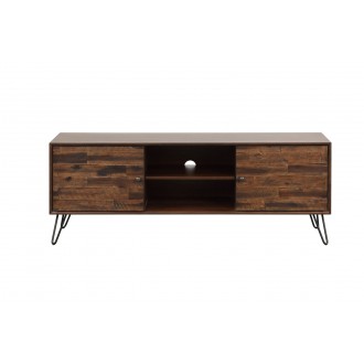 Crawford and Burke Wexford 56 inch Dark Brown 2-Door 2-Shelf Media Console, Front Angle