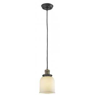 Glass Pendant With 10 Feet Cord - Brushed Brass - Matte White Cased Glass