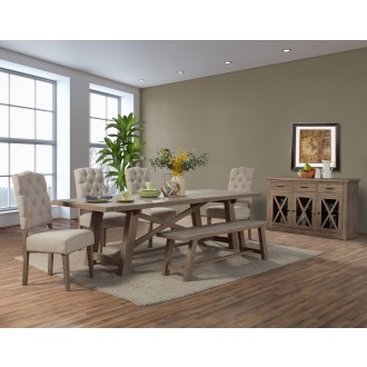 Alpine Furniture Newberry Extension Dining Table, Salvaged Grey - Lifestyle