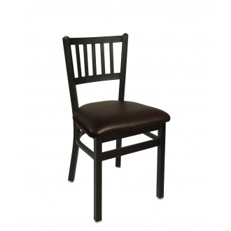 Troy Slat Back Chair In Steel Frame And Sand Black Finish