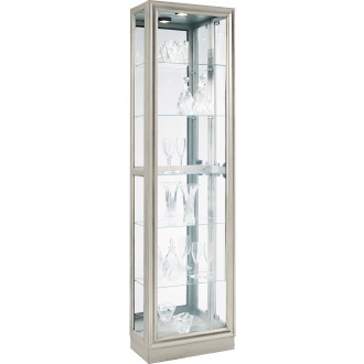 Pulaski Furniture Side Entry 5 Shelf Curio Cabinet in Platinum Silver