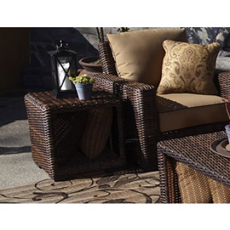 Sunset West Montecito Wicker End Table - Lifestyle