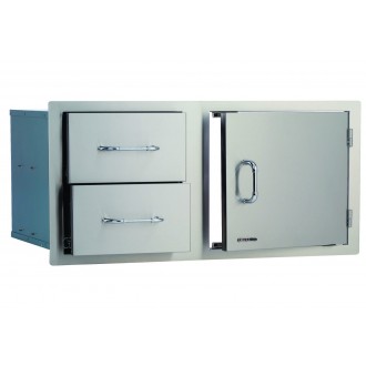 Bull BBQ 30" Door / Drawer Combo With 2 Drawers - Angled and Close-up