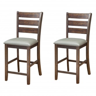 Alpine Furniture Emery Set of 2 Pub Height Chairs in Walnut