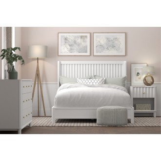 Alpine Furniture Stapleton Full Panel Bed, White - Lifestyle