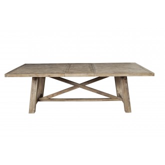Alpine Furniture Newberry Extension Dining Table, Weathered Natural - Front Angle