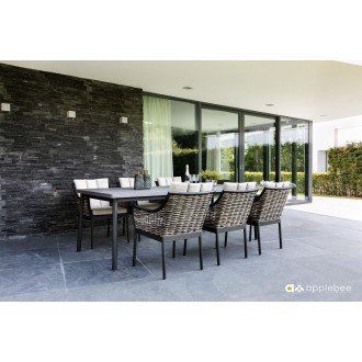 Alfresco Home Milou Wicker Dining Armchair - Lifestyle