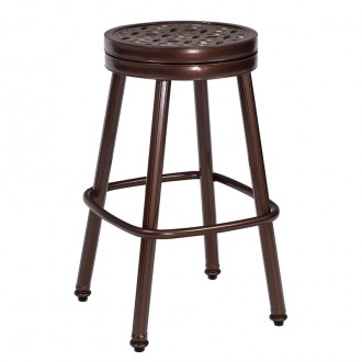 Woodard Casa Round Swivel Bar Stool with Optional Seat Pad