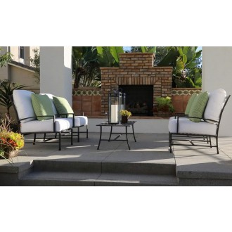 La Jolla Club Chair in Canvas Flax w/ Self Welt - Lifestyle