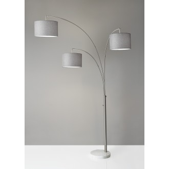 Bowery 3-Arm Arc Lamp - Brushed Steel
