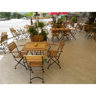 Furniture Designhouse Veronique Folding Side Chair - Stackable -European Chestnut Wood Clear Coated Slats - Set of Two