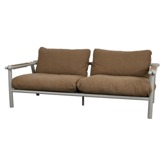 Cane-Line Sticks 2-Seater Sofa Taupe, aluminium Umber brown