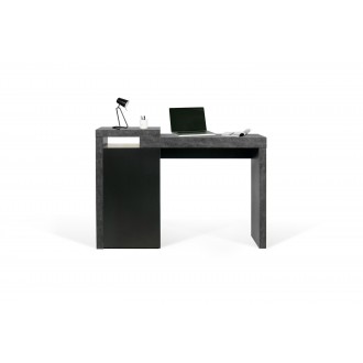 TemaHome Detroit Console Desk in Concrete & Pure Black - Front with Content