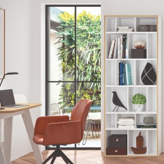 TemaHome Group Shelving Unit 72 in Pure White with Plywood Edge - Lifestyle
