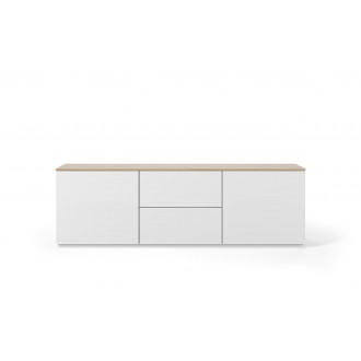 TemaHome Join 180L1 With Base  in Oak & Pure White - Front