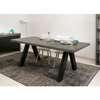 TemaHome Apex Dining Table in Concrete Look & Black - Lifestyle 2