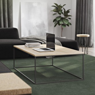 TemaHome Gleam 47x30 Wood Top Coffee Table in Oak & Black - Lifestyle
