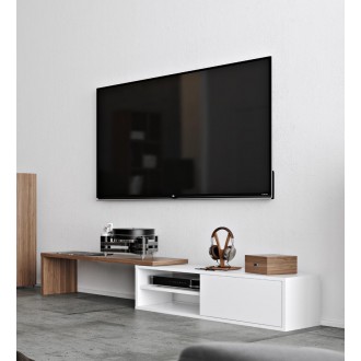 TemaHome Move Tv Table in Walnut & Pure White - Lifestyle 3