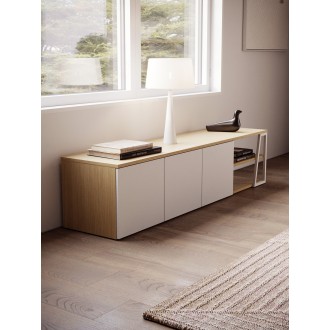 TemaHome Albi TV Stand 190 Light Oak & White - Lifestyle 