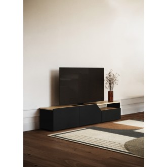 TemaHome Verone TV Stand in Light Oak & Pure Black - Lifestyle