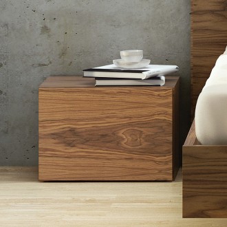 TemaHome Float Night Stand With 1 Drawer in Walnut - Lifestyle