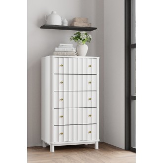 Alpine Furniture Stapleton Stapleton 5 Drawer Chest, White - Lifestyle