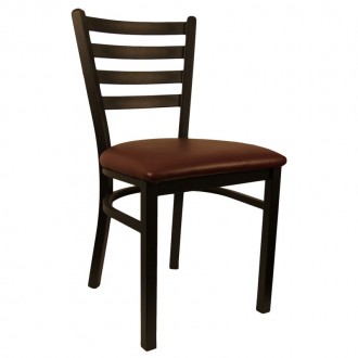 H&D Seating Ladder Back Metal Chair 6145 - Set of 2