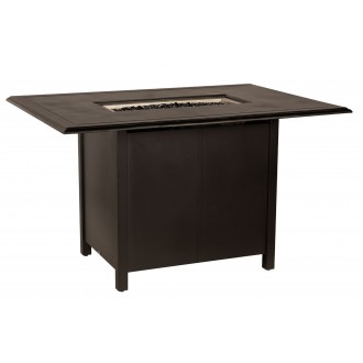 Woodard Solid Cast Rectangular Counter Height Fire Table