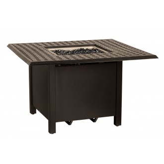 Woodard Thatch Square Chat Height Fire Table