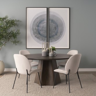 Mercana Inala White Fabric Seat Black Metal Frame Dining Chair Set